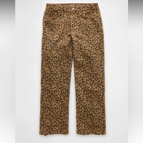AE Stovepipe Leopard Print Women's Jeans - Picture 2 of 3